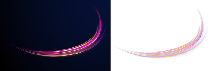 Swirl road line color motion streak bright dynamic city night.
