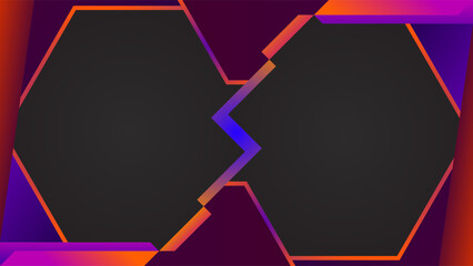 ABSTRACT FRAME DARK BACKGROUND WITH GEOMETRIC SHAPES COLORFUL GRADIENT ORANGE PURPLE DESIGN VECTOR TEMPLATE GOOD FOR MODERN WEBSITE, WALLPAPER, COVER DESIGN 