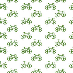 Electric bike seamless pattern isolated on white background