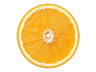 Isolated citrus fruit slice, cross section of an orange ready for healthy eating, snack