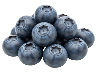 Isolated pile of fresh blueberries, nutritious fruit, delicious and healthy summer snack