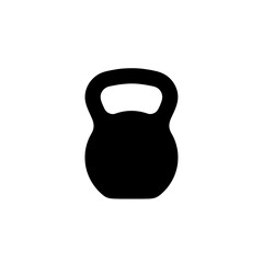 Fototapeta premium Kettlebell weight silhouette with bold simple shape, strength training equipment symbol for gyms, workout programs, and fitness branding