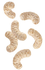 delicious and nutritious whole wheat cereal pieces, perfect for a healthy breakfast or snack, isolated photograph against transparent background