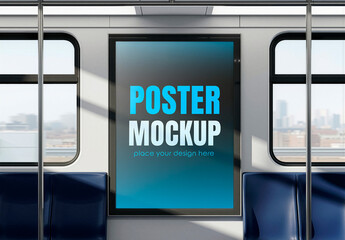 Poster Mockup Inside Subway Train