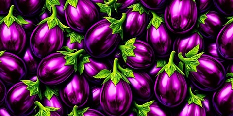 Infinitely repeating eggplant pattern, seamlessly tiled,  rich,  close-up