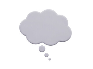 Isolated cartoonish cloud speech bubble with ellipsis for conversation thought or chat