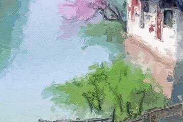Obraz premium Various oil paintings, flowers, chrysanthemums, rabbits, bamboo landscapes, mountainous areas, lakes, villages, cottages, plum blossoms