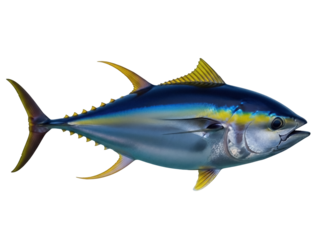Isolated Yellowfin Tuna Fish Seafood Healthy Food Diet, Underwater Life, Commercial fishing