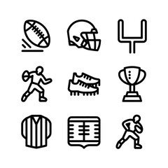 Football equipment and icons