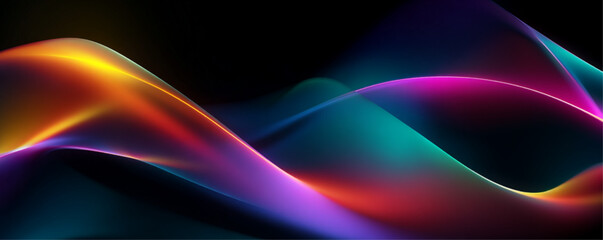 Vibrant violet neon lines ripple across the background with glowing edges, forming a dreamy, futuristic, and immersive digital design. vector