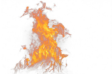 Intense wildfire flames in red and orange isolated on transparent background. Perfect for dramatic, energetic digital effects and banners. png