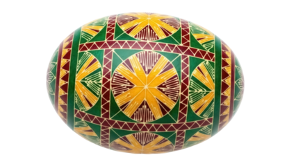 Isolated decorated Easter egg with geometric design, springtime celebration, festive holiday
