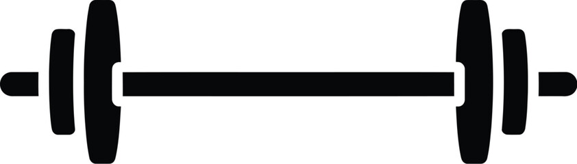 Fototapeta premium Simple black dumbbell icon on white background