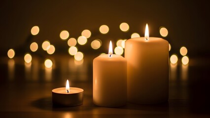 Softly glowing candles in a serene ambiance