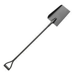 Shovel with long handle and flat blade