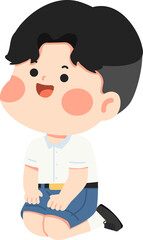 A young learner shown in a humble posture expressing respect discipline tradition values culture education moments and meaningful school ceremony themes