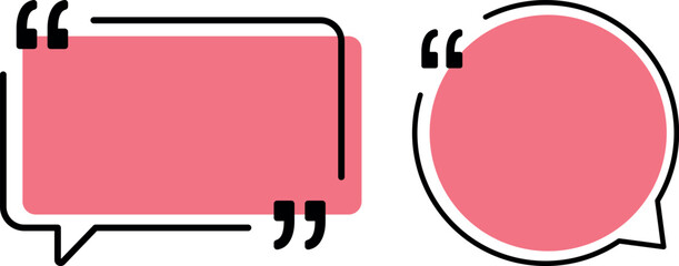 Modern Pink Quote & Speech Bubble Frames &ndash; Vector Typography Collection