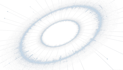 Snowy circular whirlwind vortex on transparent PNG clipart for design.