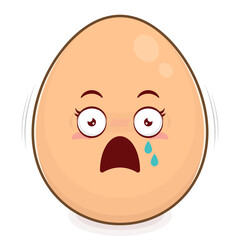 Obraz premium egg scared face cartoon cute