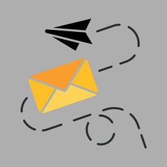 Sending Email Message Icon &ndash; Minimal Vector Communication Symbol