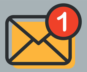Unread Email Notification Icon &ndash; Minimal Vector UI Symbol