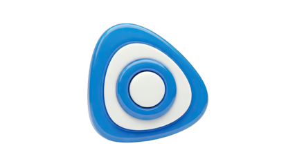 Blue and White Geometric Shape Isolated on White Background