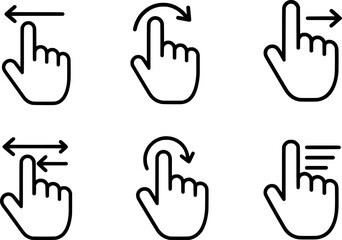 Fototapeta premium Gesture swipe interaction icon set