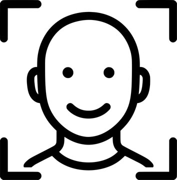 Facial detection bounding box icon set