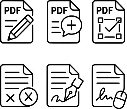 PDF annotation and electronic signature icons