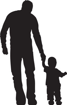 man and toddler, Father Child Son Daughter, silhoutte, child, people png