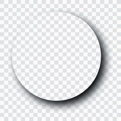 White Circle with Soft Drop Shadow on Transparent Background &ndash; Minimal Design Element