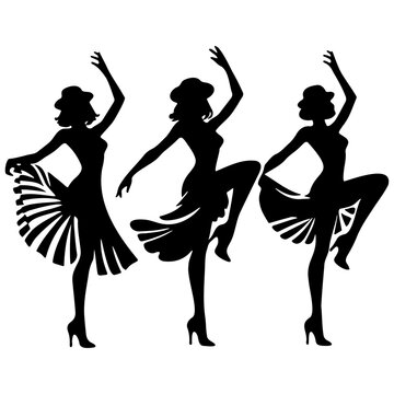 Cancan Dancers Silhouette.