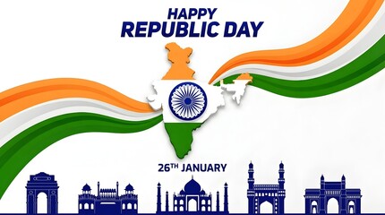 Happy india republic day poster design.