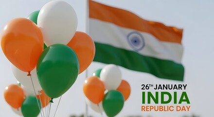26 January Happy Republic Day India Celebration Greeting Card.