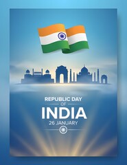 Republic day of india banner design template.