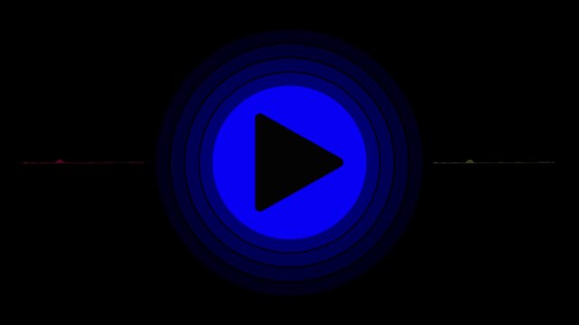 Play button icon with sound waves on a dark background, symbolizing audio and media engagement
