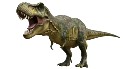 Fotobehang Dinosaurussen Isolated Tyrannosaurus Rex, large bipedal dinosaur with huge jaw and short forelimbs, dinosaur  © Maelle