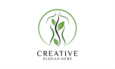 Obraz premium Human body outline with green leaves, symbolizing natural health and wellness.