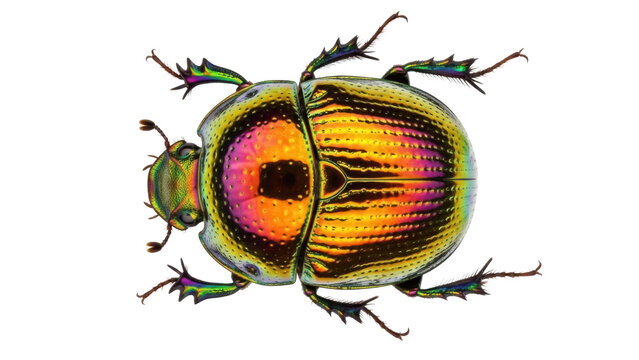 Isolated Jewel Beetle, vibrant insect with iridescent exoskeleton, colorful beetle species