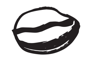 Hand drawn fresh roasted coffee bean Arabica robusta seed doodle Single element for print, web, design, decor