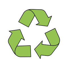 Fototapeta premium Green recycling symbol icon for environmental sustainability