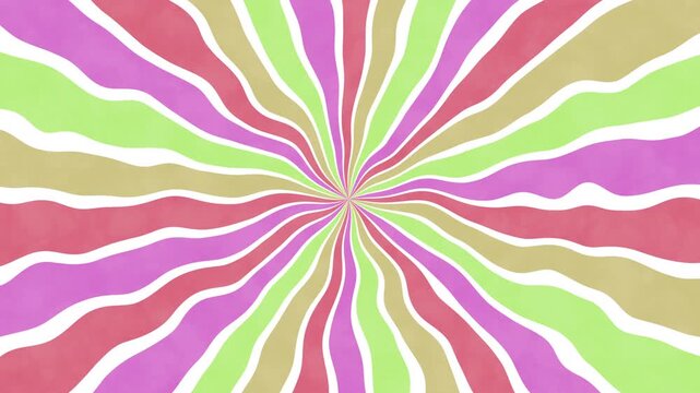 Animation sunburst abstract retro groovy wavy colorful pattern suitable for backgrounds, retro designs, and artistic projects