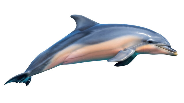 Isolated Dolphin, marine mammal swimming underwater, sea ocean life, cetacean animal