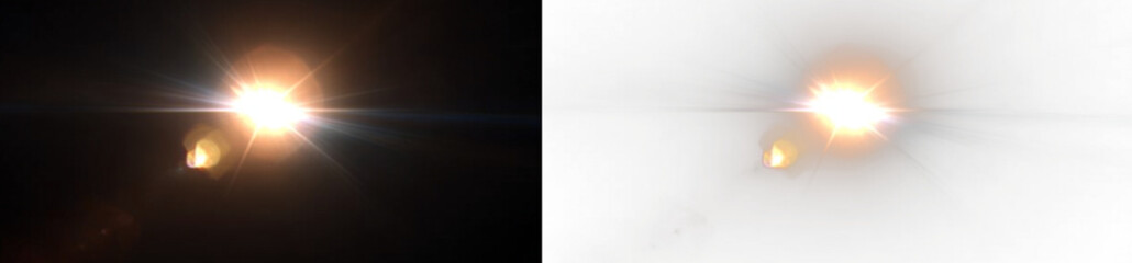 Starburst with glowing light and lens flare PNG perfect for festive backgrounds, magical star illustrations, sparkling light overlays, and holiday digital art