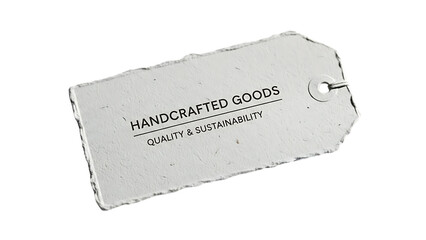 Handcrafted goods tag emphasizing quality and sustainability