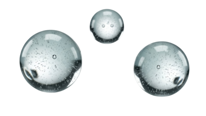 Isolated glass balls with internal bubbles creating beautiful aesthetic effects for design work