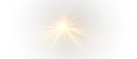 Explosion of sunlight and magic rays PNG, perfect for radiant overlays, glowing starburst effects, sparkling light compositions, and festive digital artwork