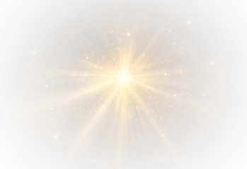 Lens glow with radiant sunbeam PNG, suitable for sparkling overlays, glowing star effects, magical light bursts, and celestial background designs