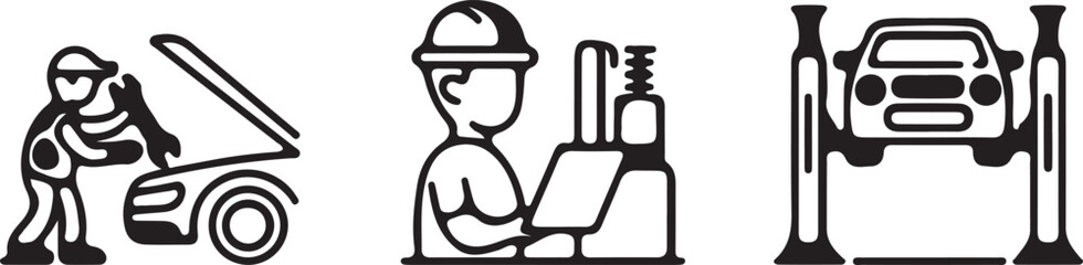 Industrial Worker Line Icon &ndash; Manufacturing, Engineering & Production.