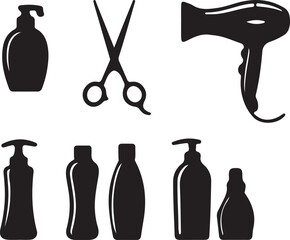 Beauty & Hair Salon Line Icons &ndash; Cosmetics, Hairstyling, Grooming.